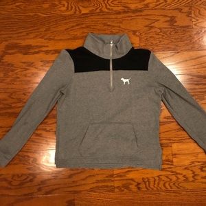 PINK by Victoria's Secret Gray Half Zip Sweatshirt